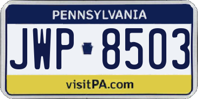 PA license plate JWP8503