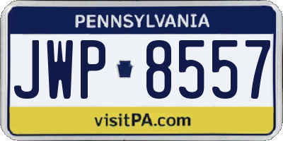 PA license plate JWP8557