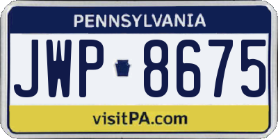 PA license plate JWP8675