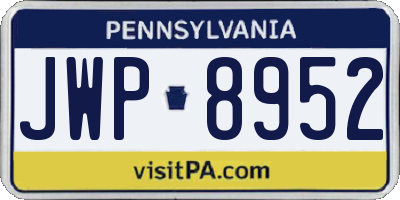 PA license plate JWP8952