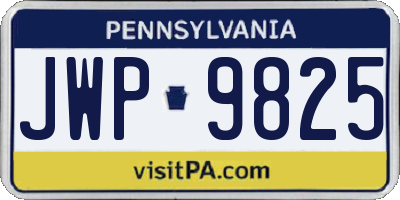 PA license plate JWP9825