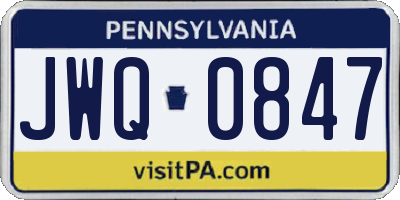 PA license plate JWQ0847
