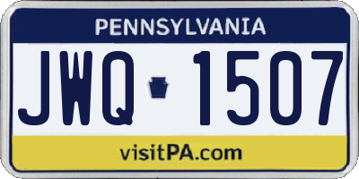 PA license plate JWQ1507