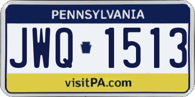 PA license plate JWQ1513