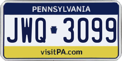 PA license plate JWQ3099