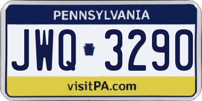 PA license plate JWQ3290