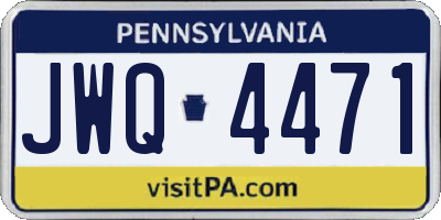 PA license plate JWQ4471