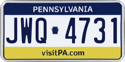 PA license plate JWQ4731