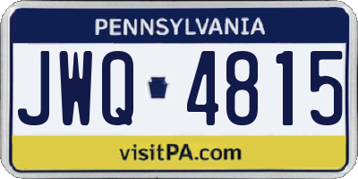 PA license plate JWQ4815