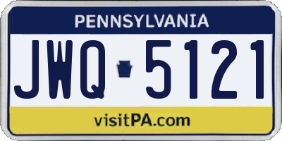 PA license plate JWQ5121