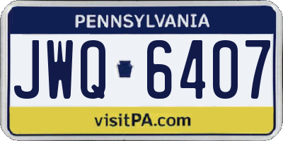 PA license plate JWQ6407