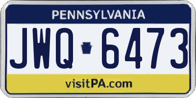 PA license plate JWQ6473