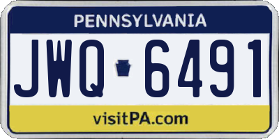 PA license plate JWQ6491