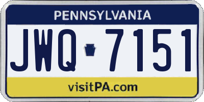 PA license plate JWQ7151