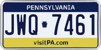 PA license plate JWQ7461