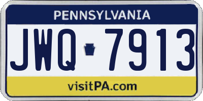 PA license plate JWQ7913