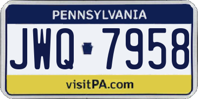 PA license plate JWQ7958