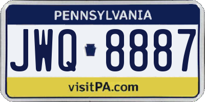 PA license plate JWQ8887