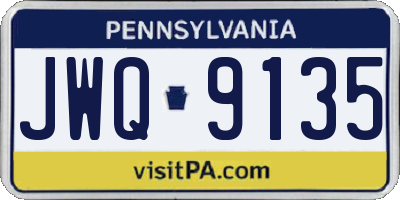 PA license plate JWQ9135