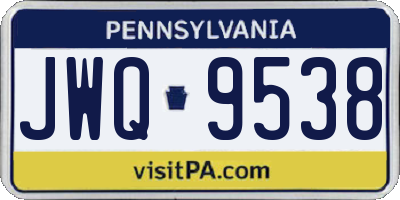 PA license plate JWQ9538
