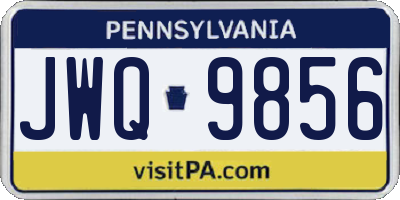 PA license plate JWQ9856