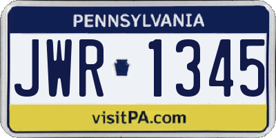 PA license plate JWR1345