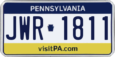 PA license plate JWR1811