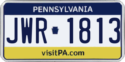 PA license plate JWR1813