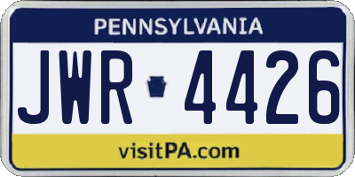 PA license plate JWR4426