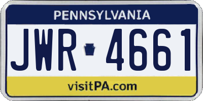 PA license plate JWR4661