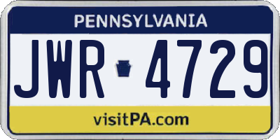 PA license plate JWR4729