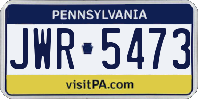 PA license plate JWR5473