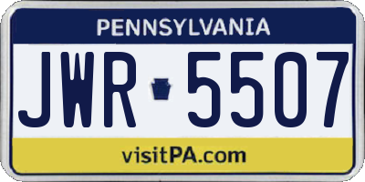 PA license plate JWR5507