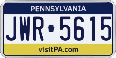 PA license plate JWR5615