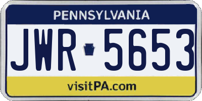 PA license plate JWR5653