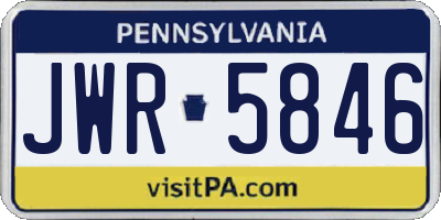 PA license plate JWR5846