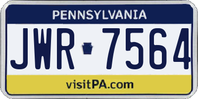 PA license plate JWR7564