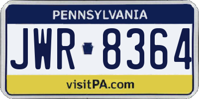 PA license plate JWR8364