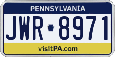 PA license plate JWR8971