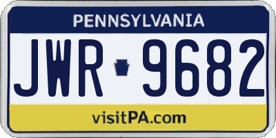 PA license plate JWR9682