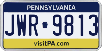 PA license plate JWR9813