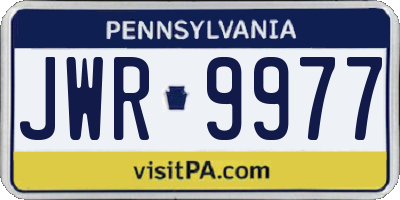 PA license plate JWR9977