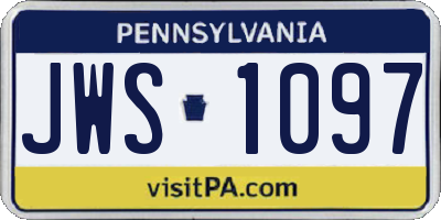 PA license plate JWS1097