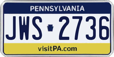 PA license plate JWS2736