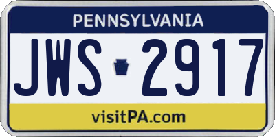 PA license plate JWS2917