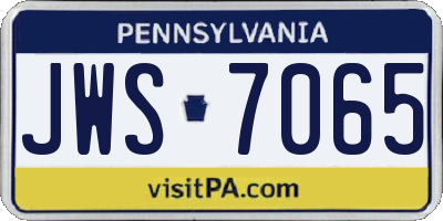 PA license plate JWS7065