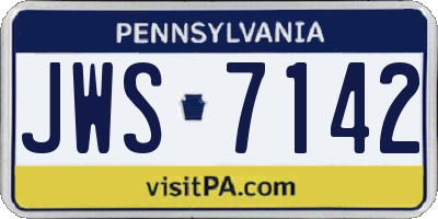 PA license plate JWS7142