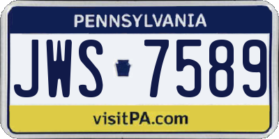 PA license plate JWS7589