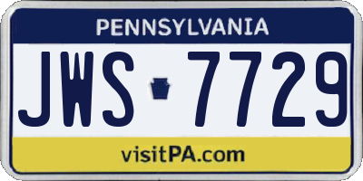PA license plate JWS7729