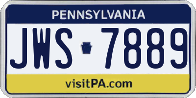 PA license plate JWS7889